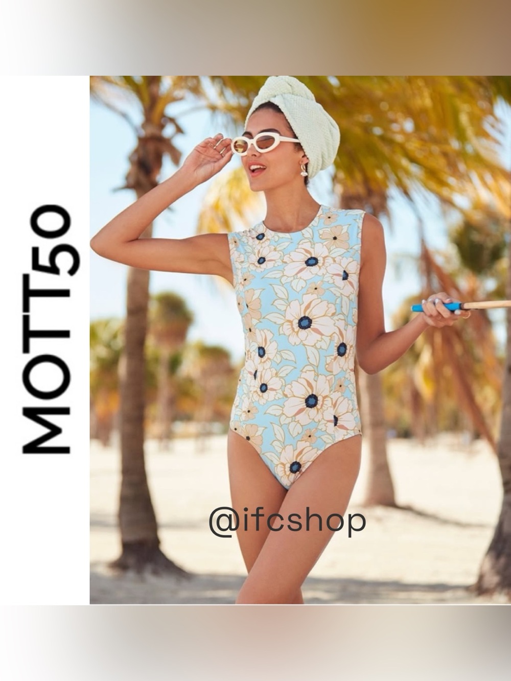 Mott50 Michaela Sleeveless One Piece Swimsuit in Eden Rose M